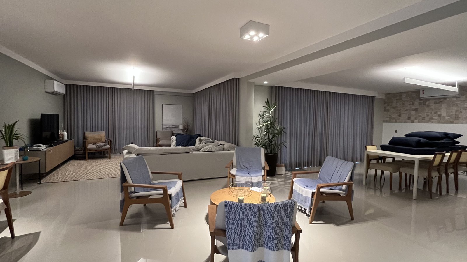 Cortina com linho e blackout